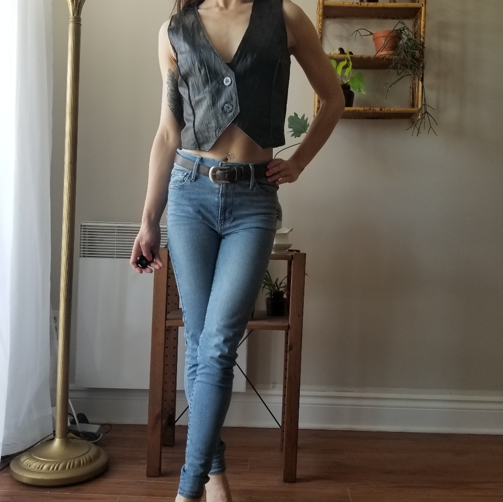 100% Genuine Leather Vest Black Small Tristan